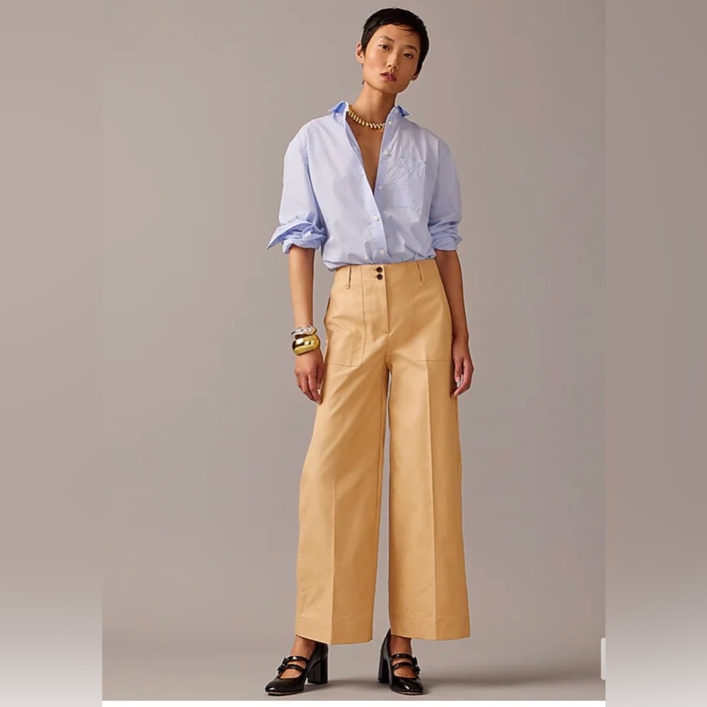2024 Spring Season J. Crew Collection Wide Leg Pant in Trench Canvas